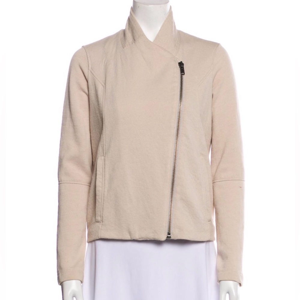 Helmut Lang Asymmetrical Zip Cream Jacket